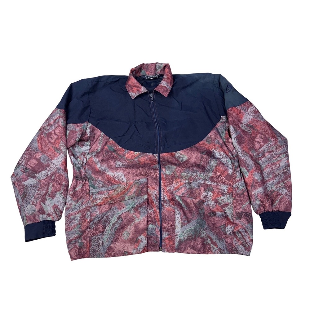 Sunderland of Scotland Cygnet Jacket Mens XL Blue Pink Abstract Waterproof Zip